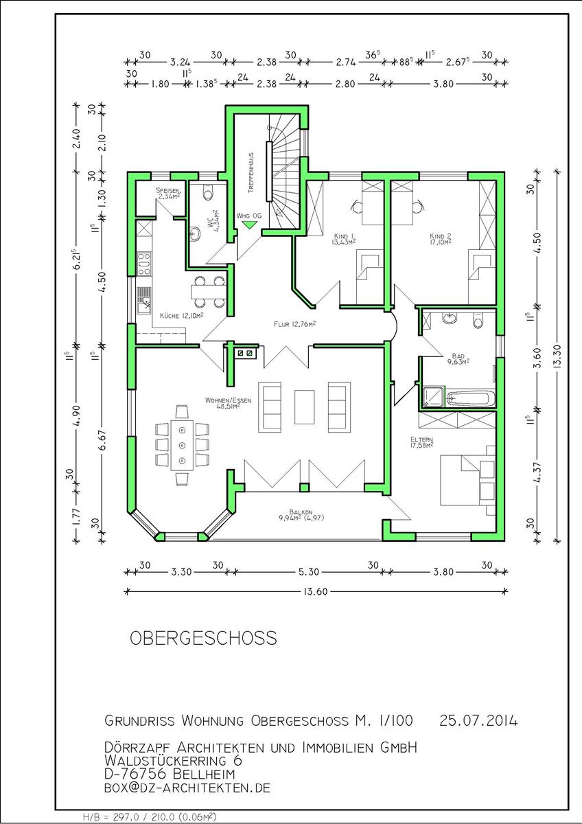 Grundriss Whg OG Mehrfamilienhaus Kuhardt