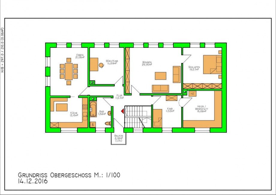 Grundriss OG Wohn- / Gesch�ftshaus Germersheim
