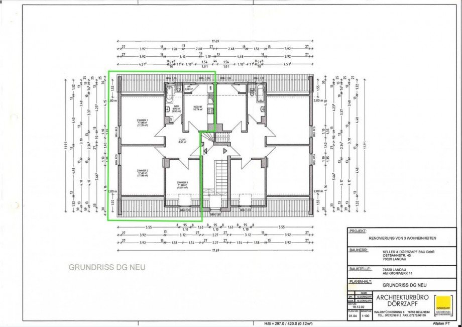 Grundriss DG Dachgeschosswohnung Landau