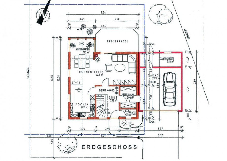 Grundriss EG Einfamilienhaus Leimersheim