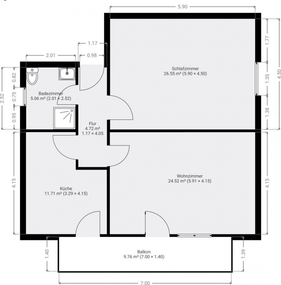 Grundriss Dachgeschosswohnung Bellheim