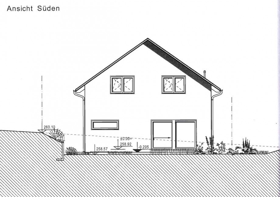 Ansicht S�d Einfamilienhaus Leinsweiler
