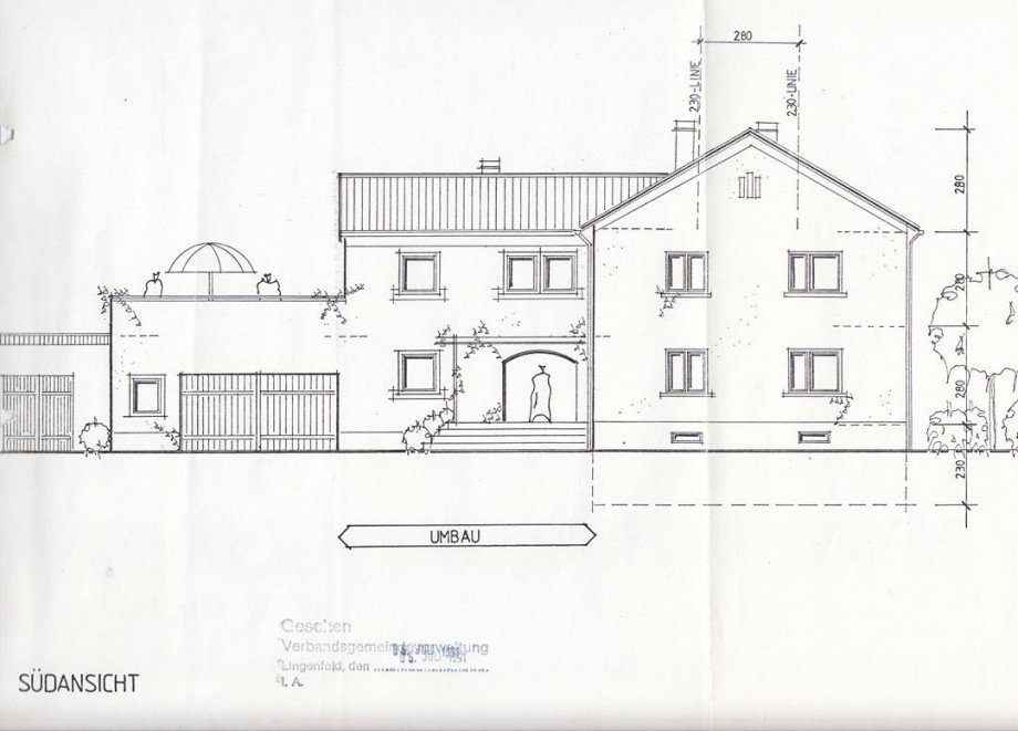S�dansicht Mehrfamilienhaus Westheim
