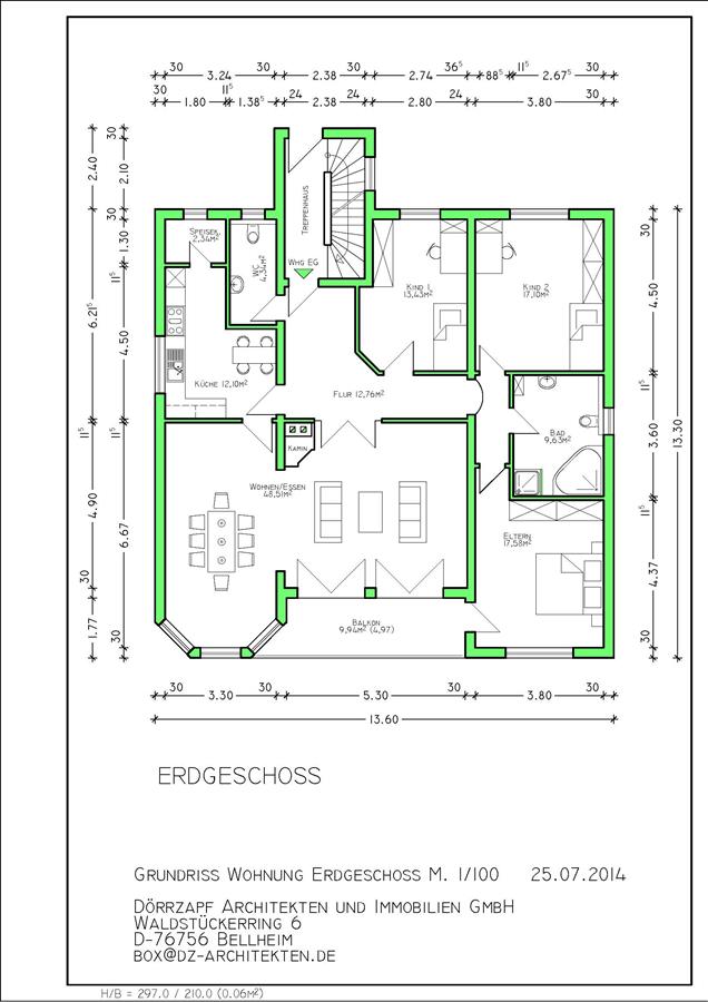 Grundriss Whg EG Erdgeschosswohnung Kuhardt