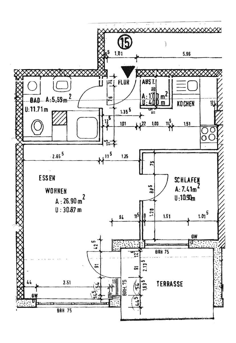 Grundriss Ansichten Souterrainwohnung Landau