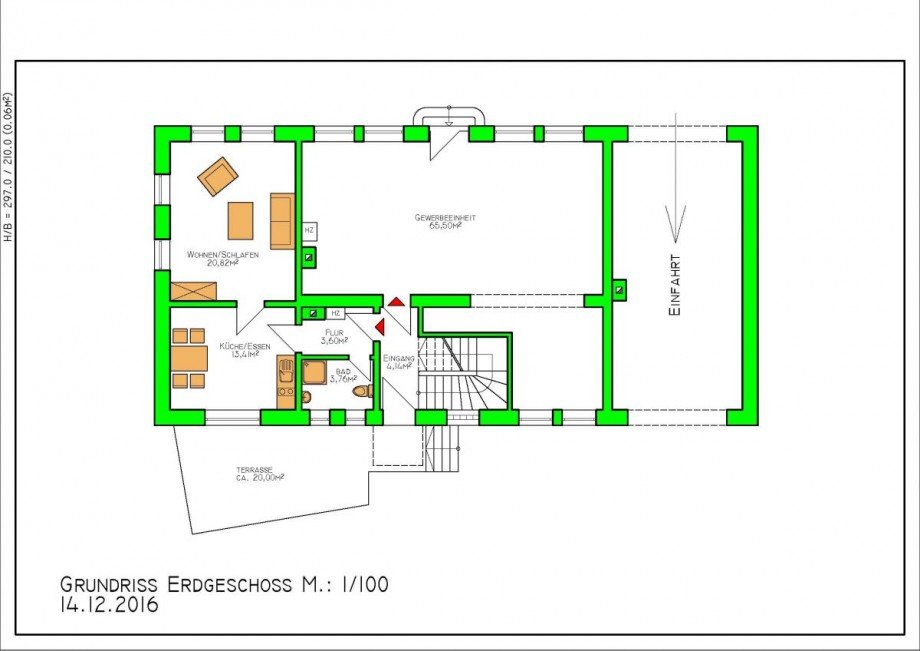 Grundriss EG Wohn- / Gesch�ftshaus Germersheim